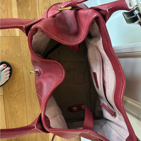 Dooney & Bourke Raspberry Pebbled Leather Shoulder Bag with Gold Hardware - Picture 9 of 9